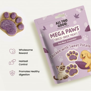 All Too Good  Mega Paws Freeze-Dried Treats Chic w/Sweet Potato 54g